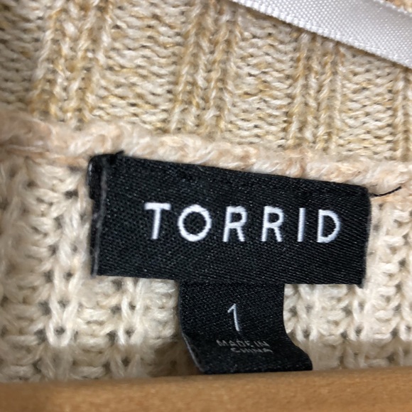 TORRID | Women’s Butter Cream Chunky Cardigan Open Front Midi Sweater size 1X - Picture 10 of 15